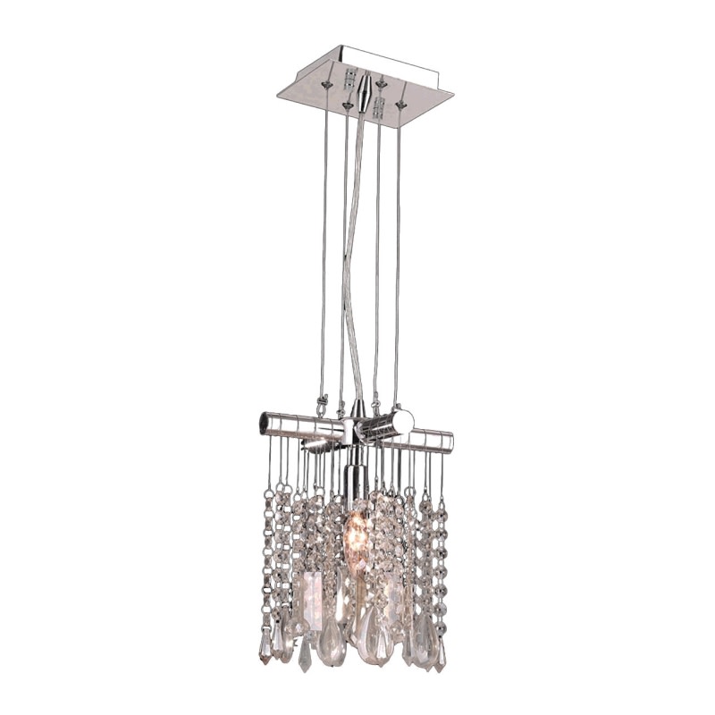 Nadia Collection 1 Light Chrome Finish and Clear Crystal Mini Pendant 8