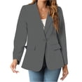 thumbnail image 2 of Womens Button Long Sleeve Suit Jackets Business Casual Solid Color Lady Blazer, 2 of 5