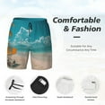 thumbnail image 3 of Fotbe Shopping Cart On Tropical Beach Traje de Baño para Hombre – Shorts de Natación de Secado Rápido con Forro y Bolsillos-Small, 3 of 6