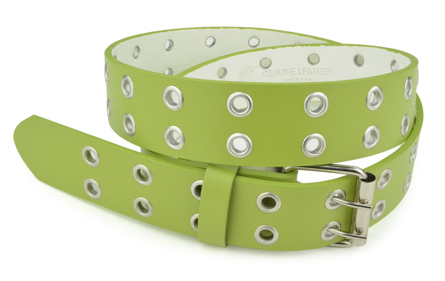 Belle Donne - Double Grommet Leather Belt - PU Leather - Double Prong ...