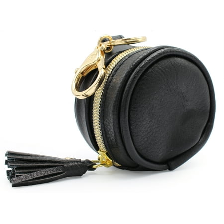 Itzy Ritzy Pacifier Case with Clip & Pacifier Charm Pod Includes Clasp to Easily Attach to a Diaper Bag or Purse; Measures 2.5" in Diameter and Holds 2 Pacifiers, Black