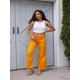 thumbnail image 2 of Jeans de pierna recta para mujer Casual Raw Edge Mid Rise Pull On Jeans 2023 Trendy Yellow 4X-Large, 2 of 5