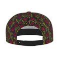 thumbnail image 2 of Zufioo Burgundy Peony Flowers Print Flat Brim Baseball Cap, Sun Protection, Sweat Absorption, Adjustable Sports Cap, Suitable for Men and Women in All Seasons, 2 of 7