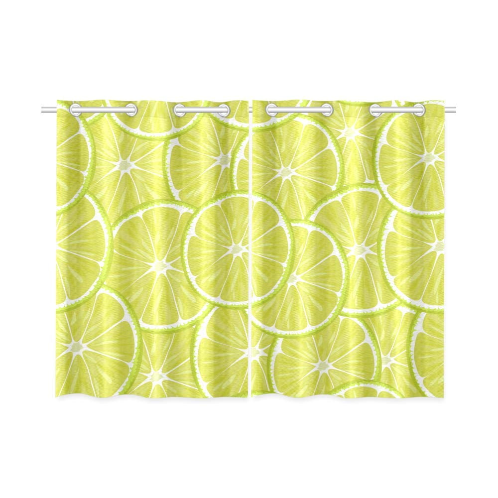 MKHERT Lemon Window Curtain Kitchen Curtains Window Treatments 26x39