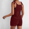 thumbnail image 4 of Cinvoph Salopette pour Femmes Rayée Col Carré Ajustable Sans Manches Jambes Larges Combinaison Décontractée Ample avec Poches, 4 of 9