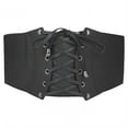 thumbnail image 6 of Black Corset Belt for Women Women's Black Wide Elastic Waist Belt Pu Vintage Lace-up Elastic Waist, Tied Waspie Wide Belt for Halloween Costume L, 6 of 6