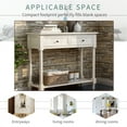 thumbnail image 4 of MODERNLUXE Table Console Étroite, Table d'Entrée en Bois Massif derrière Canapé avec 2 Tiroirs et Tablette Inférieure pour Salon, Ivoire, 4 of 8