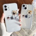 thumbnail image 2 of Funda de teléfono transparente con dibujos animados de gatos y perros, carcasa de silicona suave y fina para iPhone 14, 13, 12, 11 Pro Max, Mini, XR, XS, X, 14Plus Fivean unisex, 2 of 2
