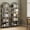 Black + Graphite Gray, variant on Modern Arched 5-Tier Bookshelf, 71" Tall Freestanding Bookcase with Open Storage Shelves, Metal Frame Display Rack for Home Office, Bedroom, Living Room, Bathroom, Black + Graphite Gray, Five Layers