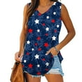thumbnail image 2 of Wycnly 4th of July Tank Top for Women Lightweight Comfy Independence Day Shirts Tunic Patriotic Vest Summer Balloons Flag Print V-Neck Sleeveless Fashion Blouses Navy s, 2 of 5