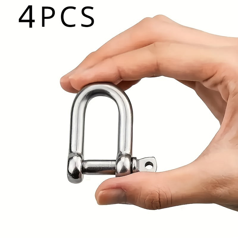 D-Shaped Ring Locking Clips, Metal Alloy for Construction Rigging, Vehicle Recovery, Towing, Securing, Hanging, Multipurpose Hardware, Outdoor Keychain Carabiner/Corrosion Resistant/Fuctional Design