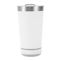 Bluetooth Speaker Tumbler, 16OZ Stainless Steel Insulated Cup with Wireless Music Player, Portable for Parties Outdoor(White)