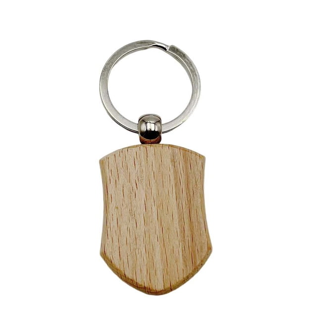 Wood Blank Keychain Ring Home Door Tags Pendant Car Key Chain Holder Backpack Purse Decoration Keyrings DIY Signs Tag Making Ornament Type 3