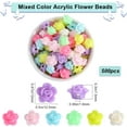 thumbnail image 2 of 500pcs Large Acrylic Flower Beads Rose Flower Beads Spring Rosary Floral Candy Color Opaque Big Colorful Bead Charms for Jewelry Making Women Bracelet Necklace Keychain Crafts Accessories DIY, 2 of 6