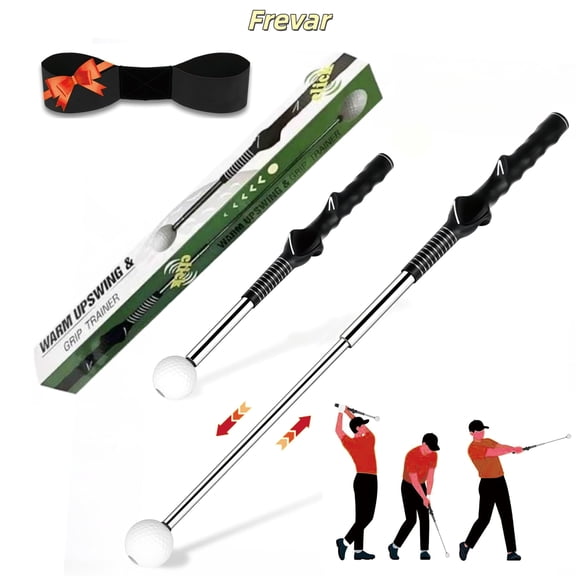Retractable Golf Swing Trainer – Golf Grip Trainer with Arm Band for Right-Handed Golfers, Grip Correction & Swing Click Feedback Training Aid, Indoor & Outdoor Practice, Golf Gifts for Men
