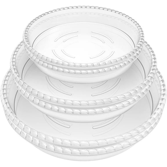 6 Pack Clear Plant Saucer 6 8 10 inch, Durable Plastic Plant Trays for Indoor, Round Flower Plant Pot Saucer, Sturdy Plant Water Catcher Tray