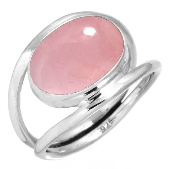 925 Silver Ring For Women - Men Pink Rose Quartz Stone Silver Ring Size 7.5 January Birthstone Simple Silver Ring Size 7.5 Gift For Girl Friend On Friendship Day 925 Gemstone Silver Jewelry