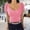 Pink, variant on QHWAUAKFBN Womens T Shirts Graphic Crew Neck Short Sleeve Slim Fit Collection Ribbed Knit Tshirts Top