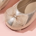 thumbnail image 4 of Girls Mary Jane Dress Shoes Bow Ballet Flats Round Toe Shoes Non-Slip Sole Flower Girl Wedding Party Shoes for Toddler and Little Girls Daily Wear Gold 27, 4 of 9