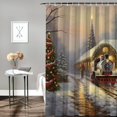 thumbnail image 2 of Chilfamy Christmas Tree Print Shower Curtain 100% Polyester Background Curtain Set for Bathroom Decoration with Hooks 36x72, 2 of 7
