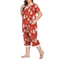 thumbnail image 3 of Christmas Cueply Women Plus Size Pajamas Set Short Sleeve Pjs Sleepwear Loungewear Nightwear with Pockets, 3 of 6