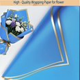 thumbnail image 3 of DMIMIA 20 Sheets Flower Wrapping Paper, Waterproof Floral Bouquet Wrapping Paper for DIY Crafts, Gift Packaging, Flower Shop Bouquet Packaging(Blue,Gold Edge), 3 of 7