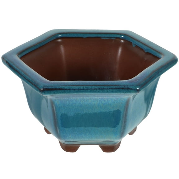Worgeous  Ceramic Flowerpot Plant Saucers Planter Succulent Planters Blue