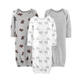 thumbnail image 1 of Pack de 3 batas de dormir de algodón Simple Joys by Carter's 0-3M, 1 of 3