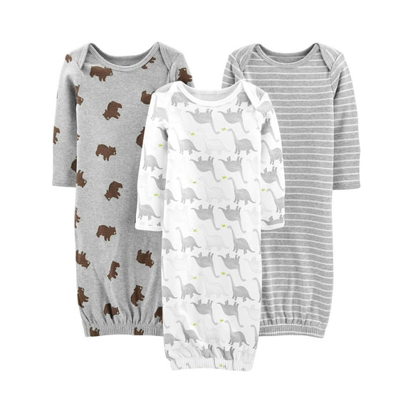 Bata de dormir para bebé Simple Joys de Carter's Cotton, paquete de 3