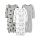 thumbnail image 1 of Pack de 3 batas de dormir de algodón Simple Joys by Carter's 0-3M, 1 of 3
