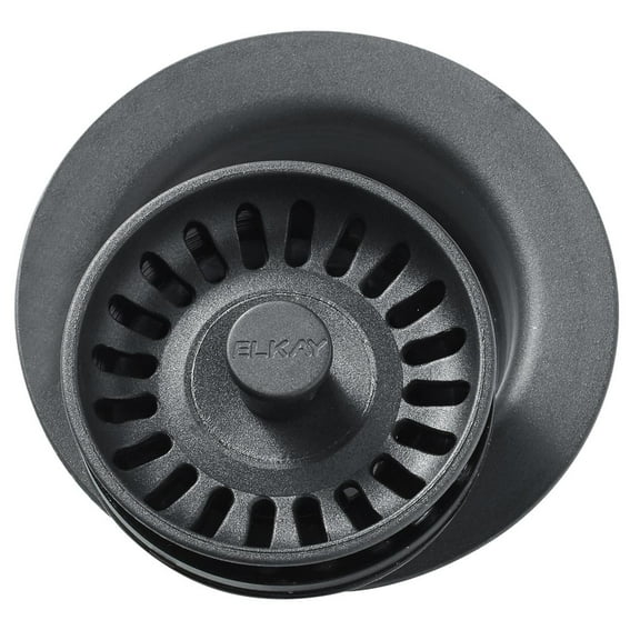 Elkay LKQD35GY Polymer Disposer Flange, Removable Basket Strainer and Rubber Stopper Gray
