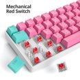 thumbnail image 3 of Teclado para Juegos Ussixchare con 61 Teclas, Cableado, Interruptores Rojos, Iluminación LED, 3 of 8