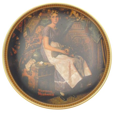 - Dreaming in the Attic Plate from the Norman Rockwell's Rediscovered Women's Collection - CP1234, 8 1/2 Porcelain Plate By Bradford Exchange