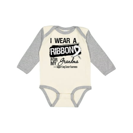 

Inktastic Grandma Lung Cancer Ribbon Gift Baby Boy or Baby Girl Long Sleeve Bodysuit