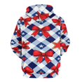 thumbnail image 3 of Red Bows Stars Checkered Pattern 3d Sweatshirts Hoodie Fashion Casual Personality Men's Women Street Hoodie Pullovers Long Sleeve Comfortable Top, 3 of 6