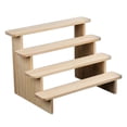 thumbnail image 4 of Colaxi Wooden Display Riser Stand Spice Rack Cupcake Stand Countertop Display Shelf Wood Display Riser Shelf for Makeup Figurine Toy 4 Tiers 30CM, 4 of 9