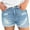 Light Blue, variant on pstuiky Jean Shorts Womens, Women's Stretchy Frayed Mid Waisted Solid Color Ripped Denim Shorts Leasure Shorts with Pocket Black S #2