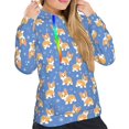 thumbnail image 5 of Yiaed Corgi Print Womens Casual Hoodies Crew Neck Long Sleeve Sweatshirts With Pocket Pullover Tops Women's Hooded Sweatshirt-Large, 5 of 5