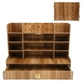 thumbnail image 4 of Wooden Desk ,   Tabletop Storage Desk   For Office Accessory Stationery For Home Kitchen For Students Cherry Wood Color, 4 of 8