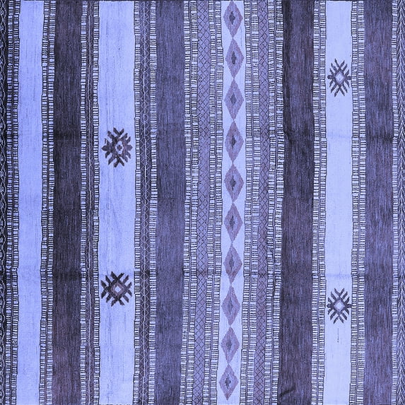 Ahgly Company Indoor Square Southwestern Blue Country Area Rugs, 6' Square