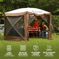thumbnail image 3 of CLAM Quick-Set Pavilion 12.5 x 12.5' Portable Outdoor Camping Canopy Shelter, Brown (Used), 3 of 12