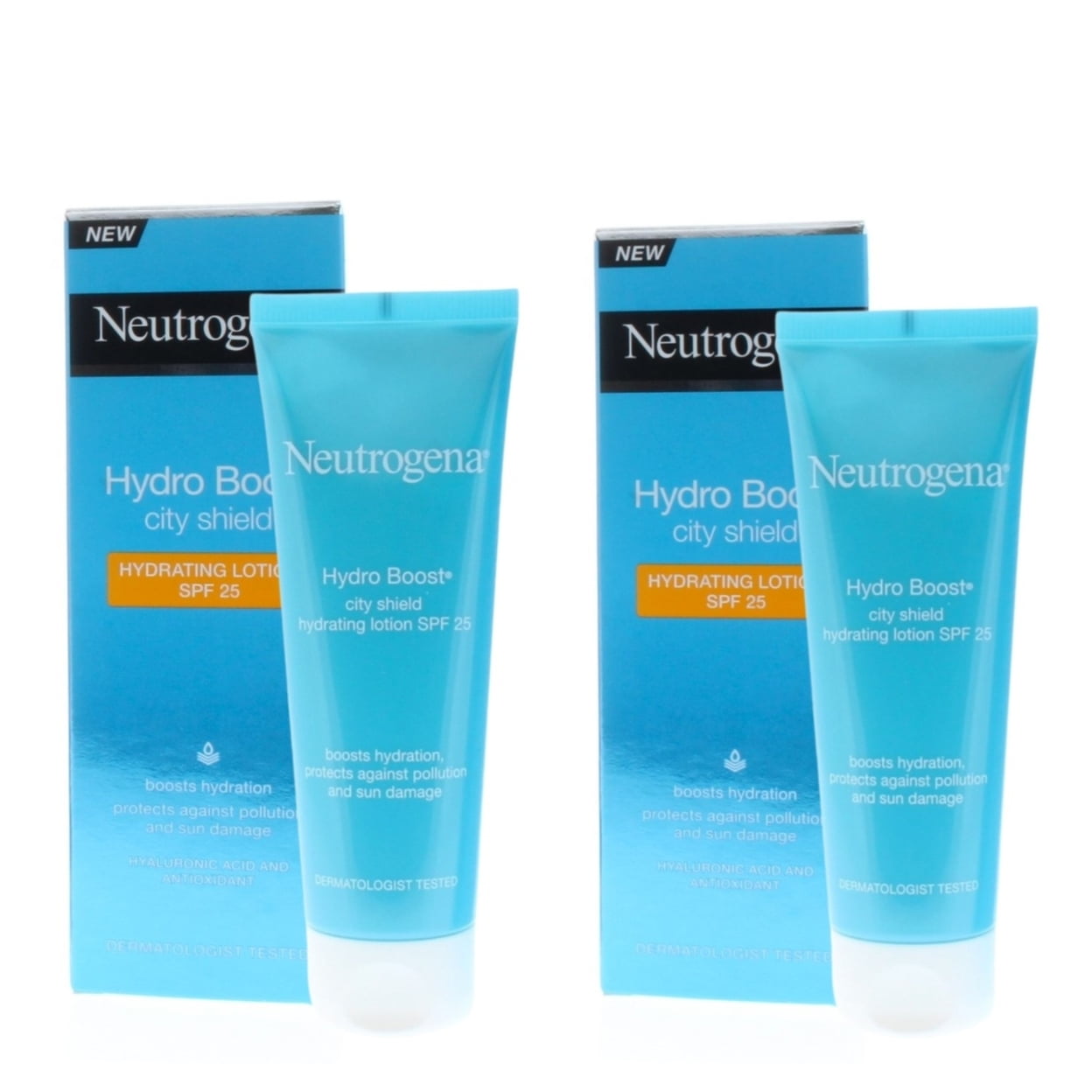 Neutrogena Hydro Boost City Shield Lotion SPF 25 50ml Hydrating 2 Pack