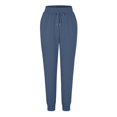 thumbnail image 3 of YUHAOTIN Tall Linen Pants Tapered Pants Cotton Linen Drawstring Back Elastic Waist Pants Casual Trousers with Pockets Womens Sweatpants with Pockets Linen Pants Women Summer Plus Size, 3 of 5