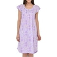 thumbnail image 6 of Ezi Women's Cotton-rich Short Sleeve Nightgown,2X,Lavender, 6 of 7