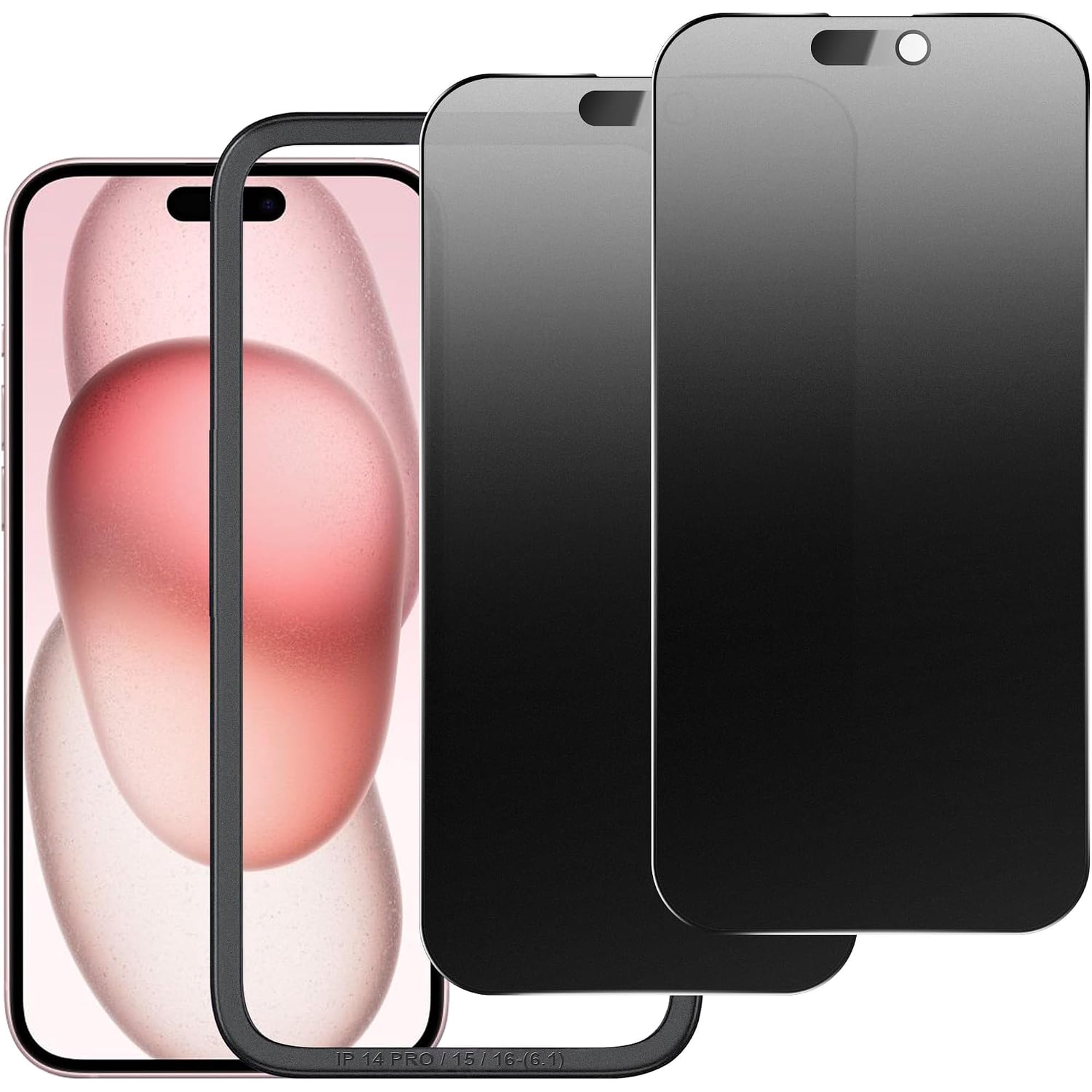 Matte Privacy Screen Protector for iPhone 17 / iPhone 16 Pro – 2-Pack, 6.3", Anti-Glare, Anti-Spy, Scratch-Resistant Tempered Glass, Smooth Responsive Touch, Easy Installation