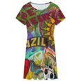 thumbnail image 3 of Rio De Janeiro Brazil Impanema Copacabana Dress Fashion Beach Short Sleeve Dresses Female Party Printed Sundress, 3 of 7