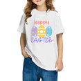 thumbnail image 2 of Posijego Easter Shirts for Girls Boys Letter Graphic Tees Kids Crew Neck Short Sleeve T-Shirts, 2 of 7