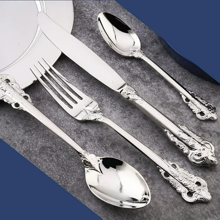 

Gold Palace Silverware Set 40 Piece Durable 18/10 Stainless Steel Flatware Set With Relief Decoration Service for 10 Hotel Restaurant Kitchen Cutlery Utensil Forks Spoons Knifes Set Silverware Sets