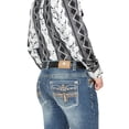 thumbnail image 5 of Men's Premium Embroidered Bootcut Denim Jeans 'Centenario' Medium Blue 44971, 5 of 5