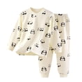 thumbnail image 2 of Bovxnpu Boys' Pajama Sets 2 Piece Lounge Sets Unisex Toddler Sets Long Sleeve Crew Neck Graphic Pajama Pants Set Spring Summer Clothing Sets Summer Outfits, 2 of 5